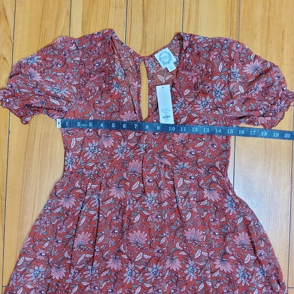 Francesca's Christiana Red Mixed Floral Paisley Mini Dress Size XS - Picture 7 of 12